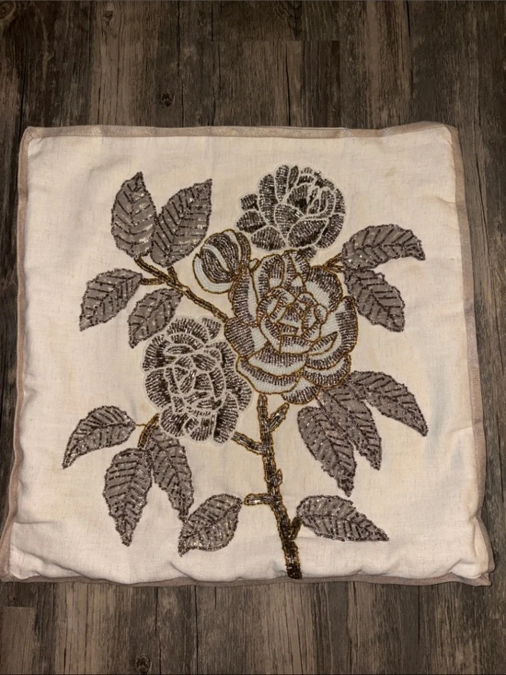 Discontinued Pier one beaded throw pillow cover